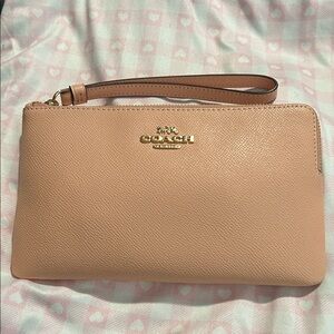 Coach Peach Wristlet Clutch